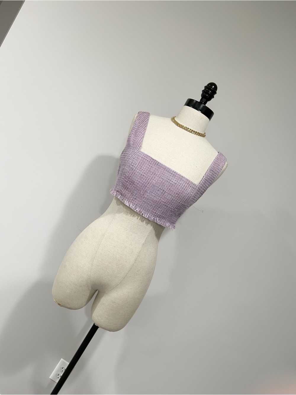 Forever 21 Lilac Square-Neck Cropped Tank
